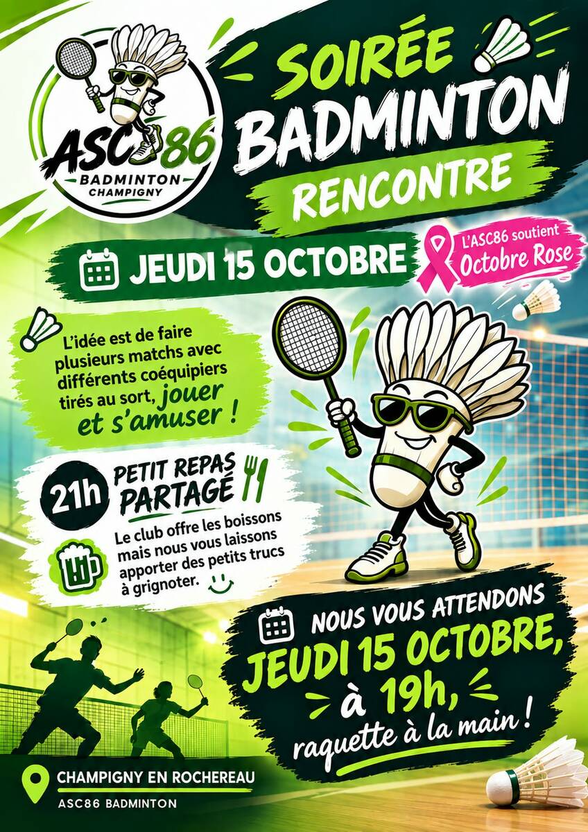 Soirée Club et octobre Rose le jeudi 15 octobre