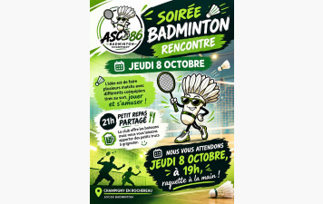Soirée d'intégration le jeudi 8 octobre