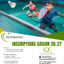 Préinscriptions ouverte pour la saison 2026-2027 !
